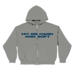 HIT ME HARD AND SOFT Grey Zipper Hoodie