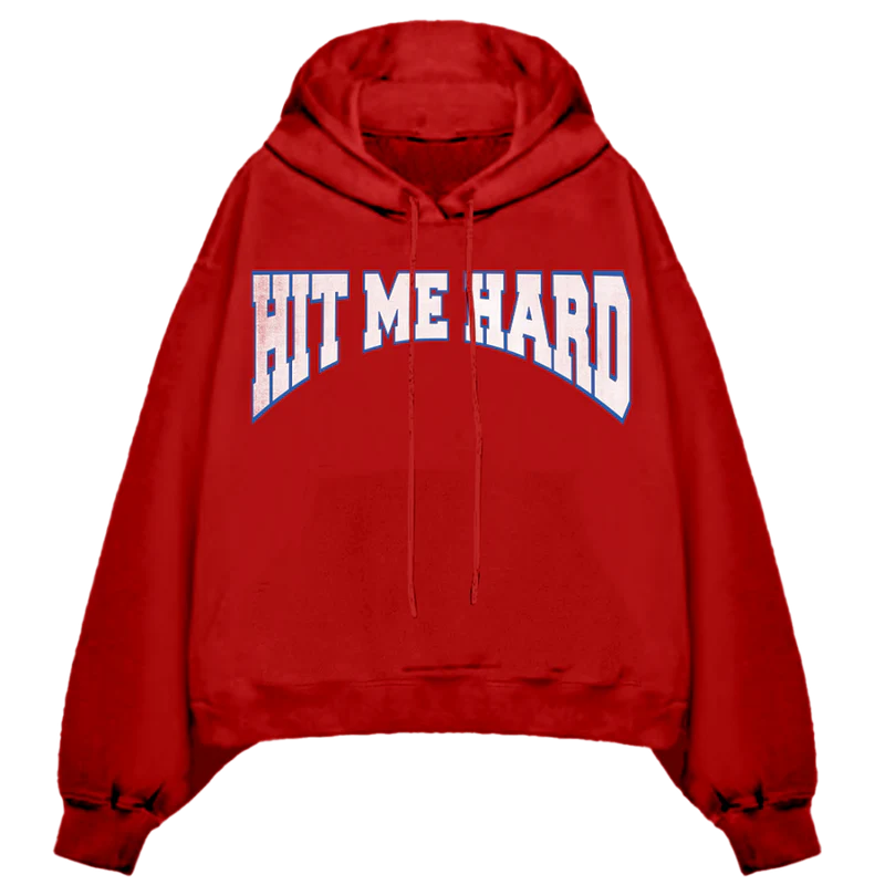 HIT ME HARD AND SOFT RED HOODIE